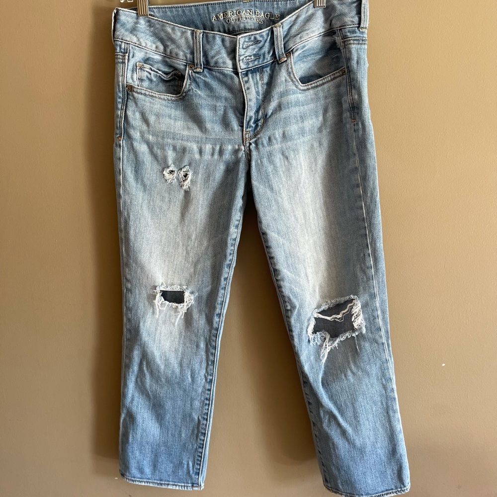 American Eagle Artist Crop Stretch Jeans Size 8